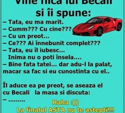 Vine Fiica Lui Becali Și-I Spune: – Tată, Eu Mă Mărit. – Cumm??? Cu Cine??? – Cu Un Preot…