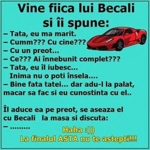 Vine Fiica Lui Becali Și-I Spune: – Tată, Eu Mă Mărit. – Cumm??? Cu Cine??? – Cu Un Preot…