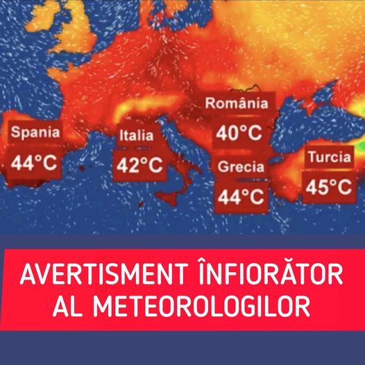 Avertisment înfiorător al meteorologilor, vine canicula. Temperaturile ajung la aproape 50 de grade Celsius