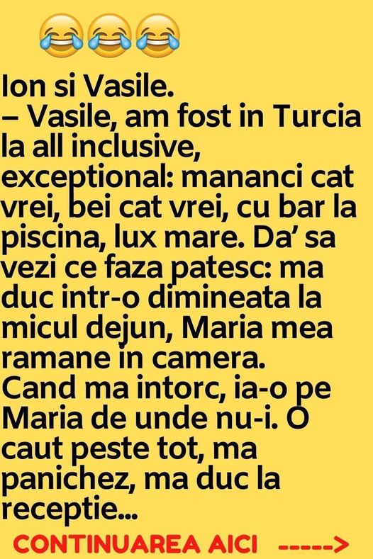 Bancul verii: Vasile si Maria au fost la all inclusive! Am ras cu lacrimi !