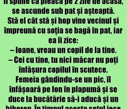 Soțul bănuia că soția îl înșeală și hotărăște să-i facă un test.