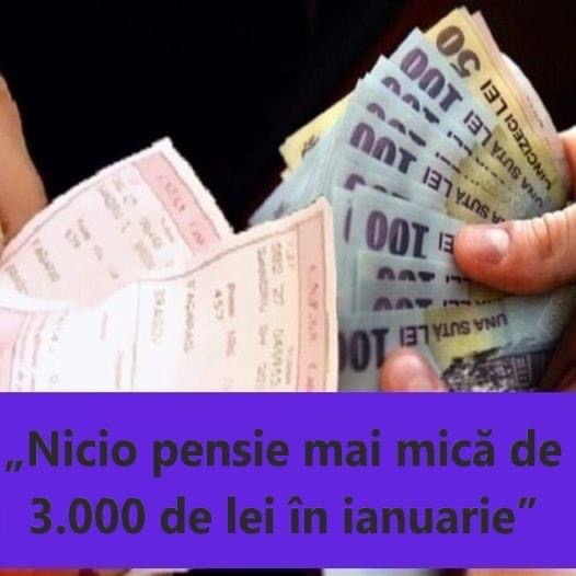 Nicio pensie mai mică de 3.000 de lei în ianuarie Ei sunt pensionarii care vor primi cu 30 mai mulți bani la pensie din 2024