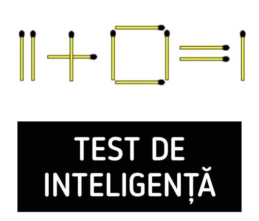 Test de inteligență. Mută un băț de chibrit pentru ca exercițiul să fie corect