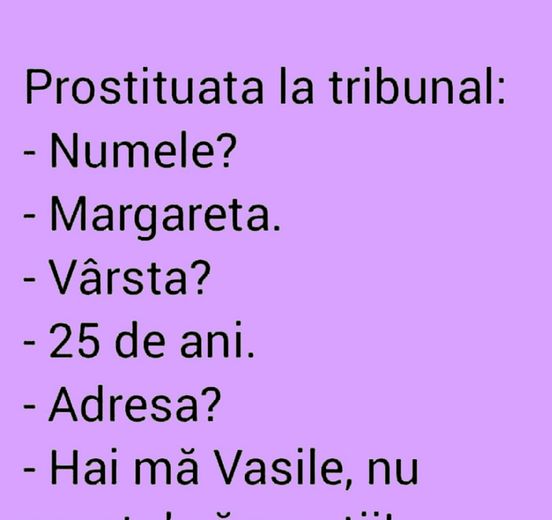 Bancul zilei  Prostituata la tribunal