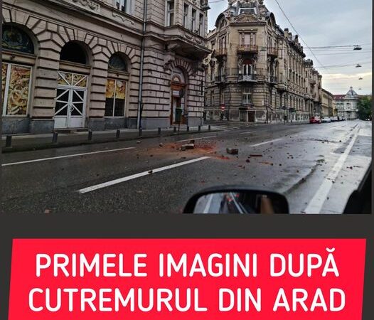 Cutremur în Arad. Intervenţie a pompierilor după cutremur la tencuieli şi elemente căzute de pe clădiri. Primele imagini