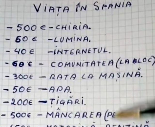 Câți Euro Costă Să Trăiești O Lună În Spania. Un Român Plecat La Muncă A Făcut Calculul. Dacă Ne Mai Trebuie Ne Împrumutăm