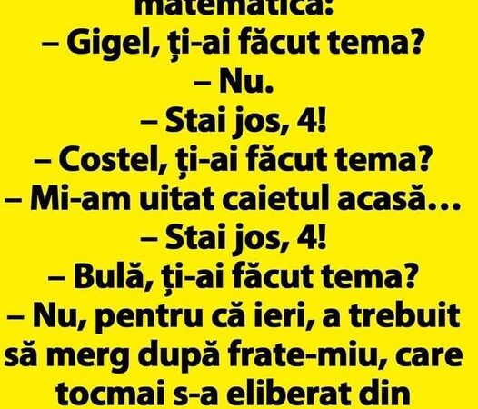 La şcoală profesoara de matematică