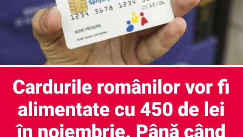 Cardul de alimente va fi încărcat cu 450 lei. Până când intra banii