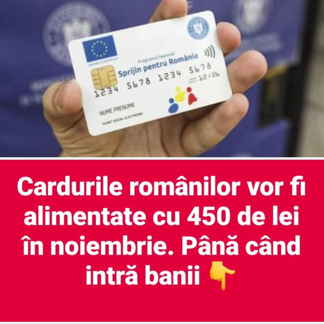 Cardul de alimente va fi încărcat cu 450 lei. Până când intra banii