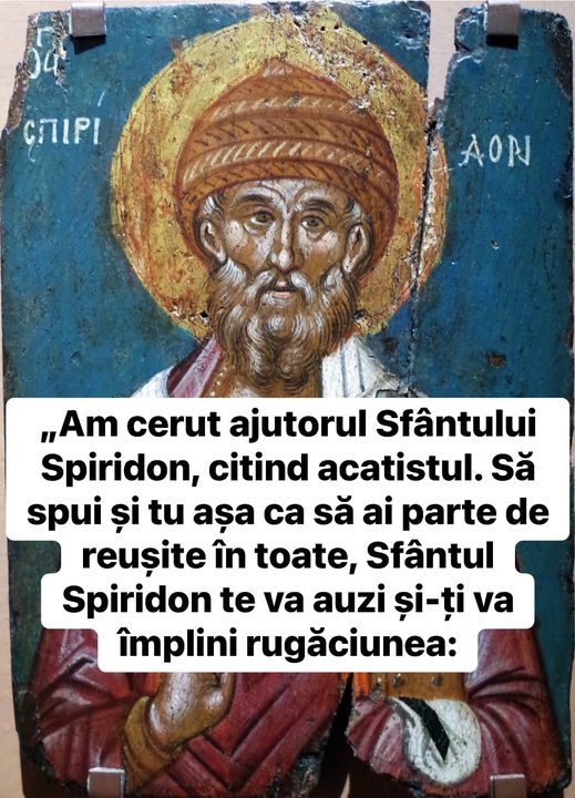 Am cerut ajutorul Sfântului Spiridon citind acatistul