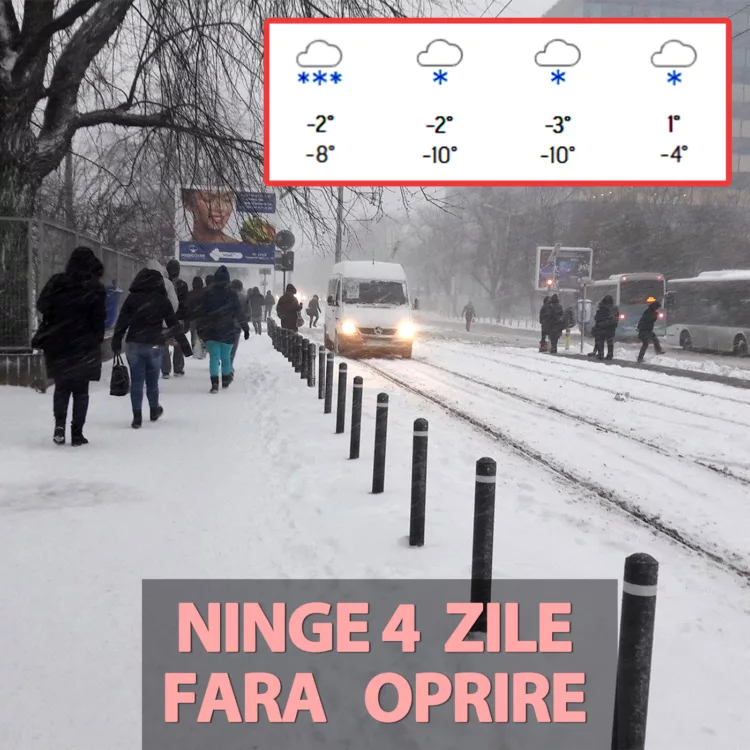 Orașul din România în care va ninge 4 zile fără oprire potrivit meteorologilor Accuweather