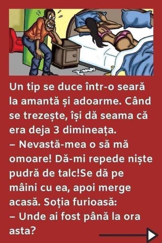 Un tip se duce într-o seară la amantă