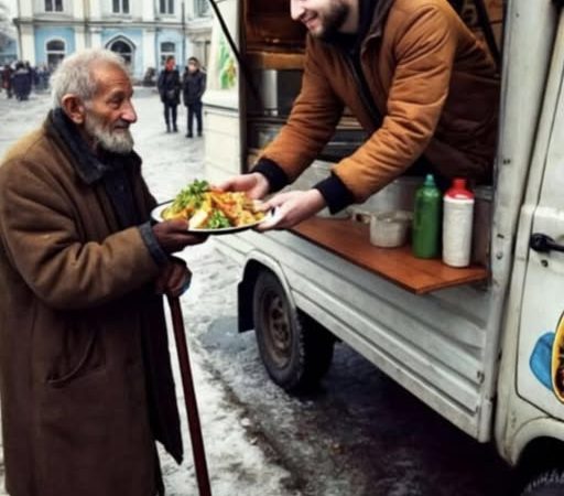 Ei bine nu am bani a spus bărbatul uitându-se la farfuria cu mâncare.