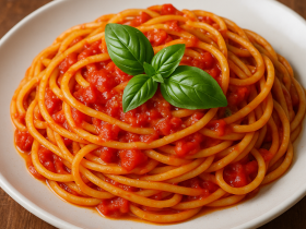 rețetă paste, paste cu sos de roșii, rețetă rapidă, paste sănătoase, mâncare gustoasă, rețetă vegetariană, cina ideală